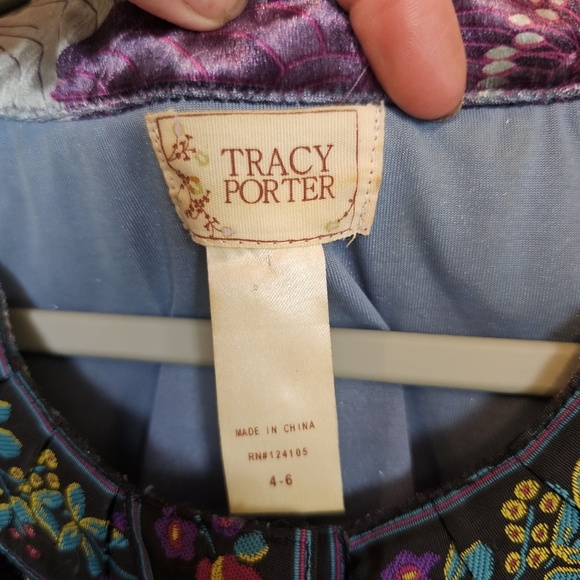 Vintage Y2K Tracy Porter Floral Velvet Button Down Blazor Embroidered Jacket - Picture 6 of 10